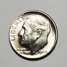 1964 D ROOSEVELT DIME 90% SILVER UNC #C10584