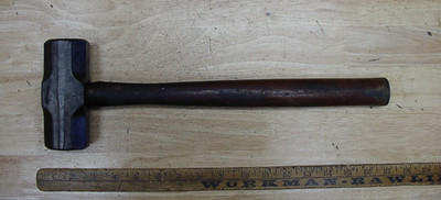 Vntg Unbranded 4lbs. 15.7oz Sledge Hammer,5'' Head,XLINT Steel & Handle,Brasil