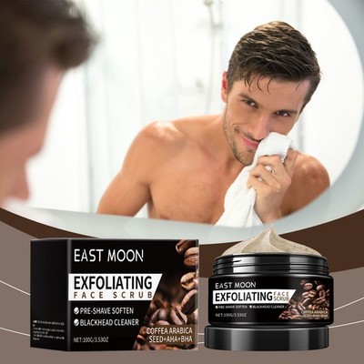 Coffee Scrub for Men, Pore Cleansing Face Scrub, Exfoliating & Brightening