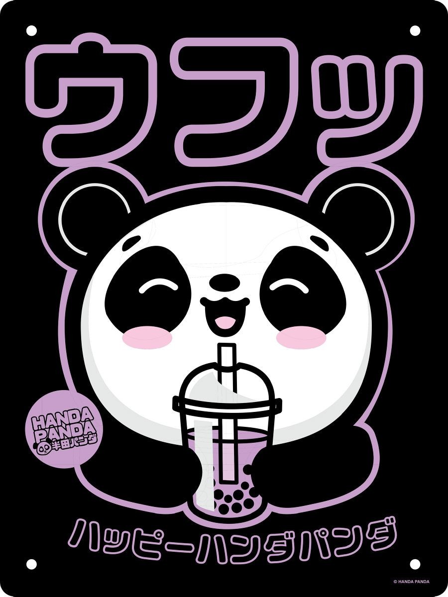 Handa Panda Bubbles Mini Tin Sign