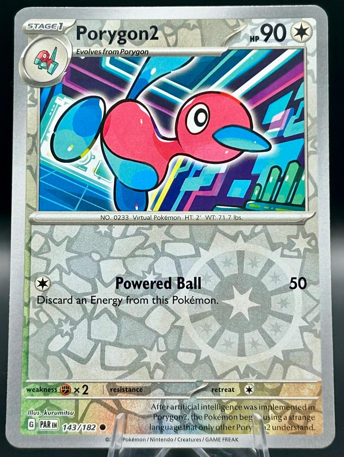 Porygon2 143/182 Common Paradox Rift Pokemon TCG Reverse Holo Near Mint