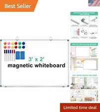 36 X 24 Magnetic Whiteboard with Detachable Tray - Ideal for All Spaces