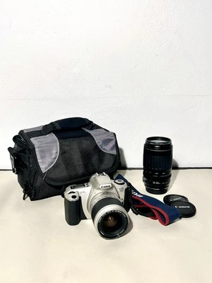 Canon EOS 300 Analogkamera + EF 28-90mm + EF 100-300mm USM + Tasche - Bild 1 von 4