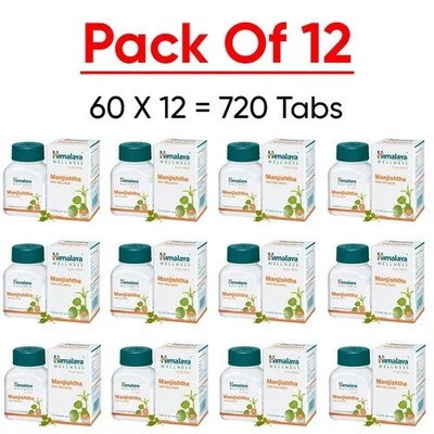 Himalaya Kräuter MANJISHTHA Tabletten Haut Wellness 12 Schachteln 60 Tabs KOS...