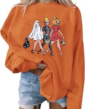 XL Orange Halloween Unisex Sweatshirt Pullover NWT