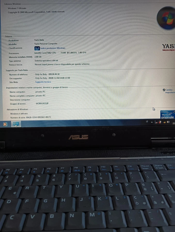 computer portatile asus con Batteria. - Immagine 3 di 4
