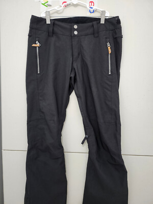 Roxy Pants Womens XS Black Cabin Snow Ski Outdoor Hiking Slim Flare Vents Solid