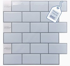 6 Pack Peel Stick Tile Backsplash 12x12 Inch Light Blue Kitchen Bathroom Wall