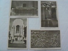 Lot of 4 1930s RPPC Postcards ANZAC Memorial Limbless Soldiers Sydney Australia