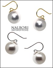 orecchini amo argento 925 perla grande 16mm rodiati o placcati oro giallo donna