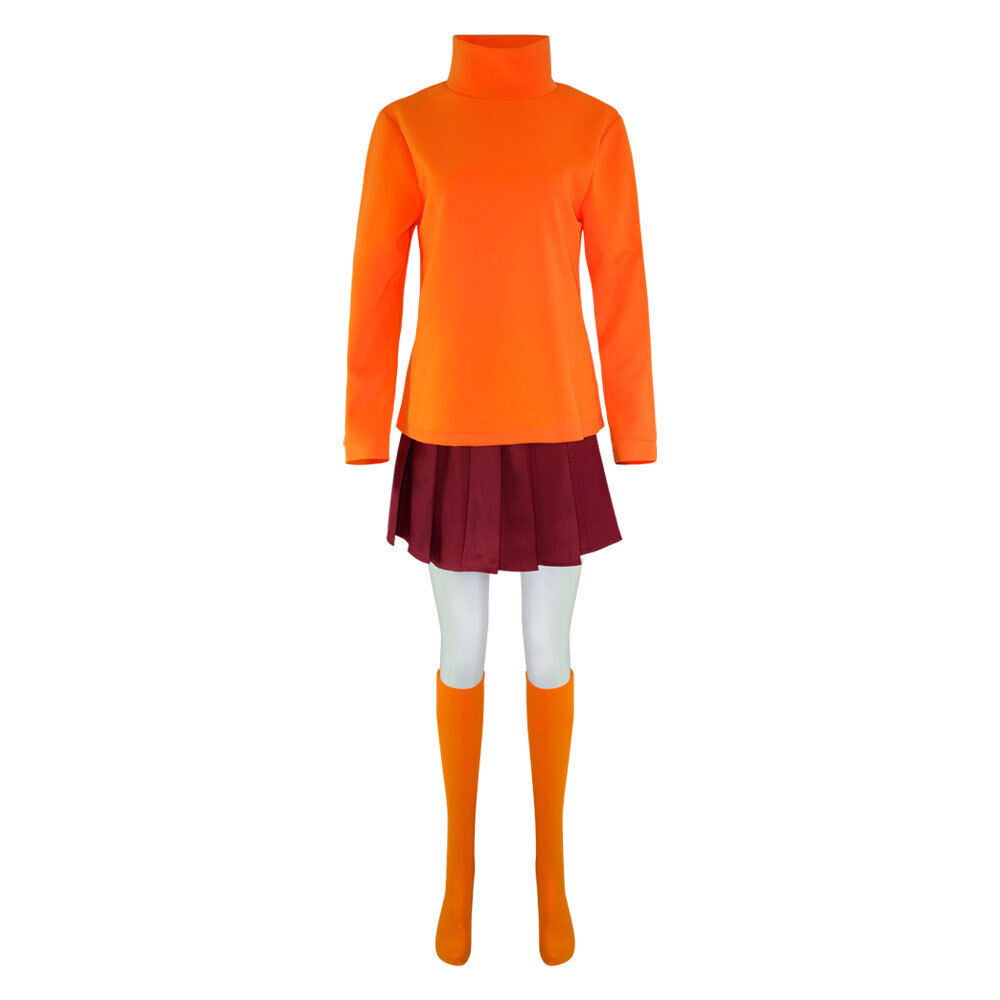 Scooby Doo Where Are You Velma Dinkley Cosplay Costume Dress Outfit Wig