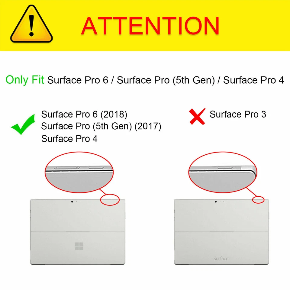 Case for Microsoft Surface Pro 7+/ Pro 6/ Pro 5 Protective PU Leather Cover - Image 3 of 3