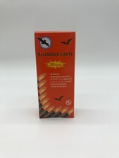 Halloween String Lights Orange Bulbs For Indoor Use 20 Lights 3.75 ft Set of Two