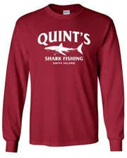 QUINT'S Shark Fishing LONG SLEEVE T-shirt  - Jaws Amity Shark Week