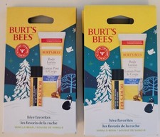 2 pk Burt  s Bees Hive Favorites Beeswax GIFT SET Vanilla Lip Balm  Body Lotion