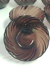 Duralex Bormioli Rocco France Amethyst Purple Swirl Dessert Bowl 4 1/2 " 