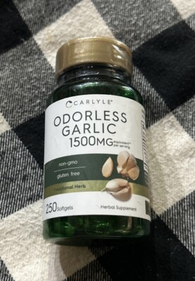 Carlyle ~ Odorless Garlic ~ 1500mg  ~ 250 Softgels ~ Sealed ~ Exp10/2026