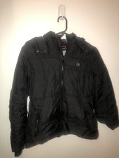 Boys Jacket Medium M 10/12 Calvin Klein Zip Up Hooded Jacket Black Grey Gray