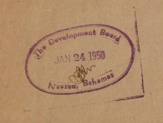 Bahamas 1950 OHMS Cover w/CROWN CIRCLE in Black & DEVELOPMENT BOARD OVAL - Image 3 of 3