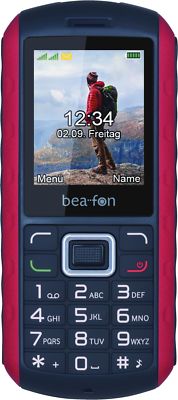 Bea-fon AL550 Handy Großtastentelefon Dual-SIM Kamera Wasserfest Robust Rot 