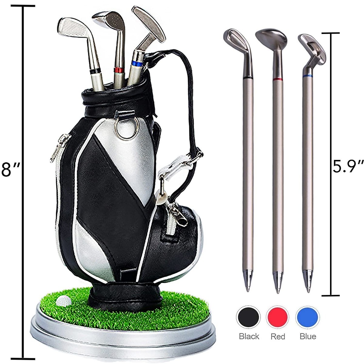 Jishi Golf Bag Pen Holder - Golf Desk Decor, Gifts for  display picture 1