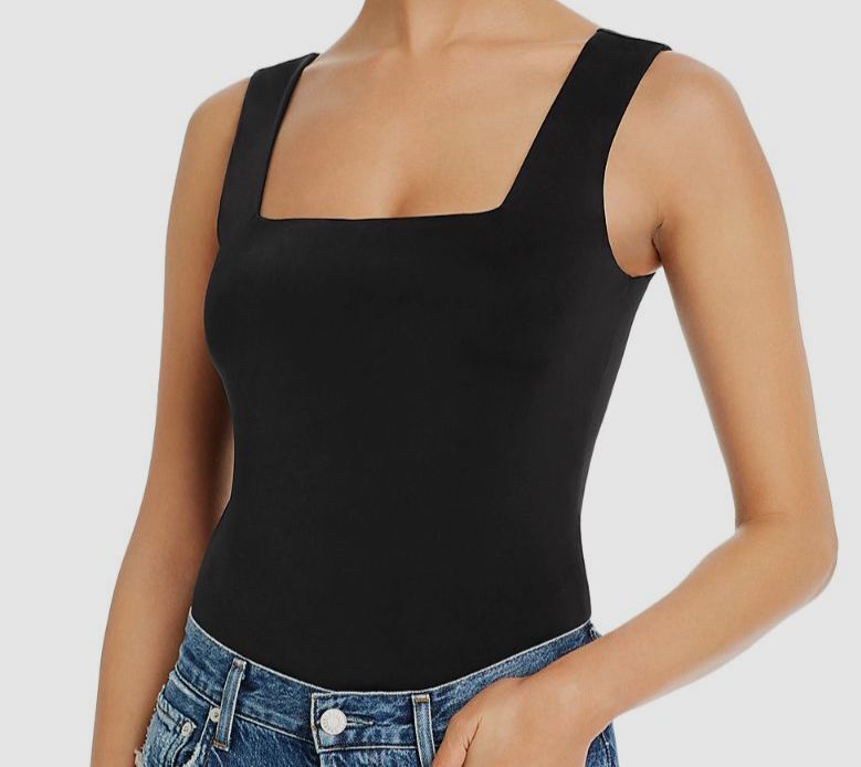 $58 Fore Women's Black Square Neck Sleeveless Bodysuit Size S