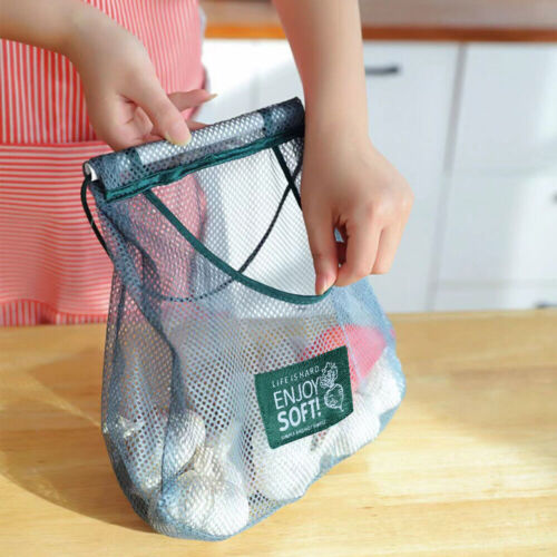 Hanging Mesh Storage Bags-Durable Fruit and Veg Net Bag Potato shopping bags UK - Afbeelding 1 van 11