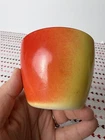 Vintage Hazel Atlas Apple Milk Glass Jelly Jam Jar cup 3” x 2 3/4”