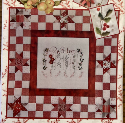 PATTERN Winter Sampler Quilt Christmas Stitchery Wall Quilt NEW Crabapple Hill