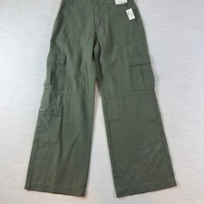 Aeropostale Utility Cargo Pants Womens S Short Olive Green Wide Leg NWT