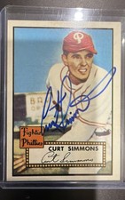1983 Topps 1952 Reprint Series - Curt Simmons #203 AUTOGRAPHED!!!