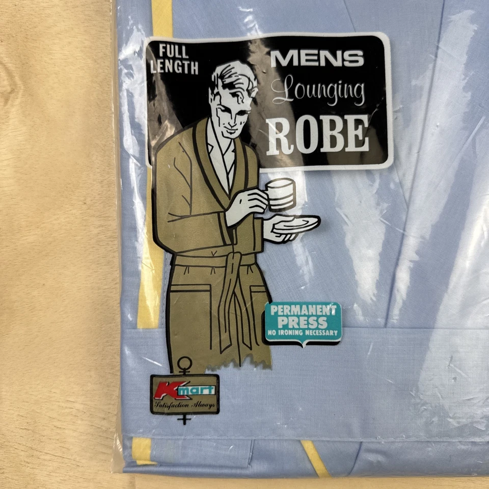 Vintage K Mart Men’s Full Length Lounging Robe Deadstock In Package - Image 2 of 4