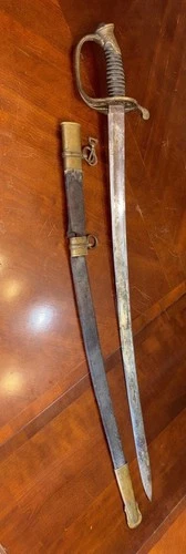 ORIG CIVIL WAR ERA M 1850 US FOOT OFFICER'S SWORD / ATTIC FOUND In Maine