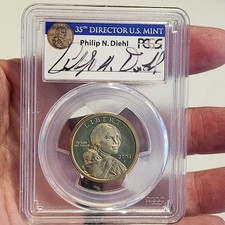 2004-s PCGS PR69 DCAM Graded SAC$1 A1 Signed by Phillip Diehl, US Mint Director