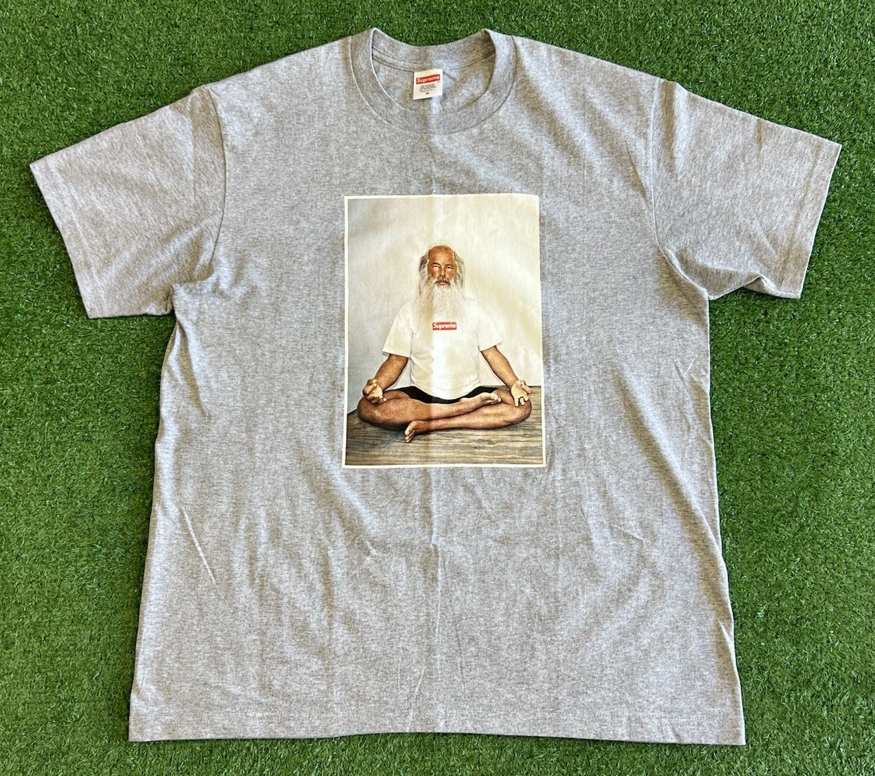 Chemise Supreme Rick Rubin FW21 homme taille moyenne gris coton authentique manches courtes