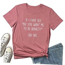 Women Funny Graphic T-Shirts Cute Tees Large Mauve