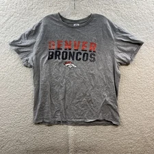 Delta Apparel Shirt Men's Extra Large Gray NFL Denver Broncos Football Sports