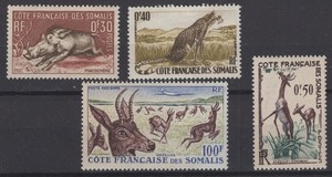 Somali Cost 1958. Wart Hog, Cheetah, Gerenuk. Scott # 271-273, C21. MNH, VF
