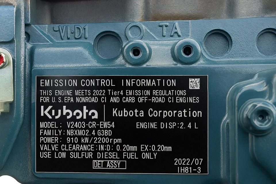 Motor diésel Kubota V2403-CR-EW54 NUEVO 2,4 L nivel 4 unidad de potencia industrial final Foto 4 de 4
