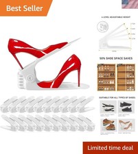 Shoe Slots Organizer 20 Pack - Shoe Stackers, Space Savers 50 , 4 Levels Adju...