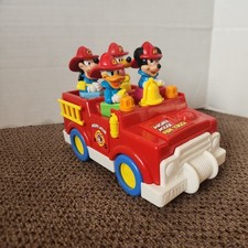 Vintage Disney Mattel 1989 Mickey Mouse  Friends Motorized Fire Truck