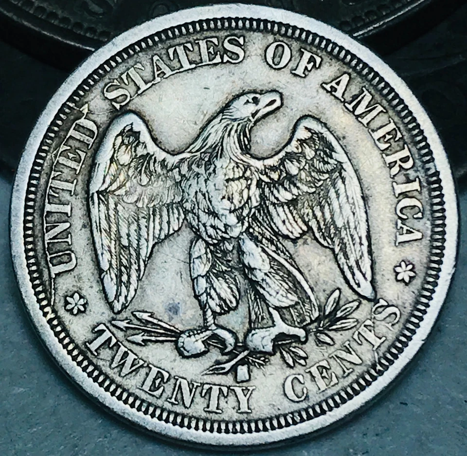 1875 S/S Twenty Cent Piece 20C Ungraded CHOICE 90% Silver US Coin CC28311 - Image 2 of 4