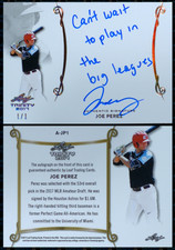 2017 LEAF TRINITY A-JP1 JOE PEREZ AUTO 1/1 CUSTOM INSCRIPTION