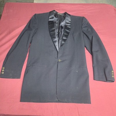 Vintage After Six By Rudofker Blue/Black Tuxedo Jacket Mens Size 36L