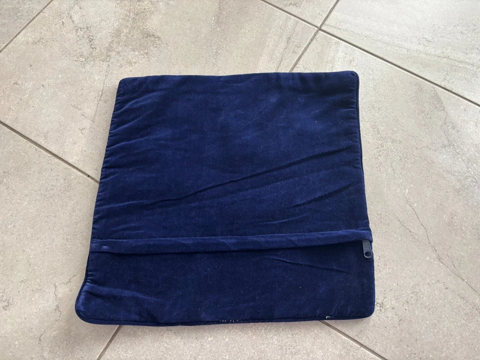 NEW Handmade Wool Needlepoint Throw Pillow Cover Rocking Horse Christmas 14" - Image 3 of 3