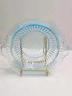 Vintage Anchor Hocking Ice Blue Mayfair  Oval Bowl Closed Handles 8"