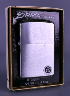 Vintage Zippo Classic Brushed Chrome Lighter Bradford w/ Original Box Untested
