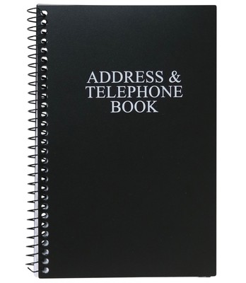 Iconikal Address And Telephone Book, Black, 8 X 5 Inches For Organizin