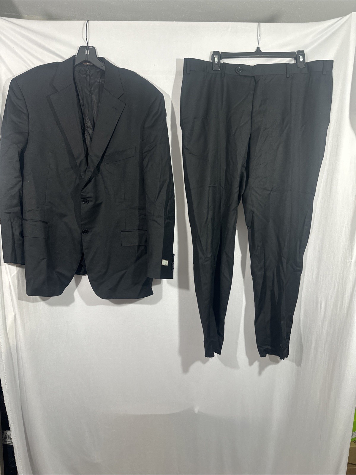 NEW $2295 Canali [ 56C 38 ] 2 Piece Solid Wool Suit Set in Black #J2174 image 4