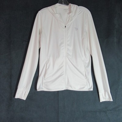 Baleaf Jacket Womens Medium White Full Zip Activewear Running Gym Fitness Grunge
